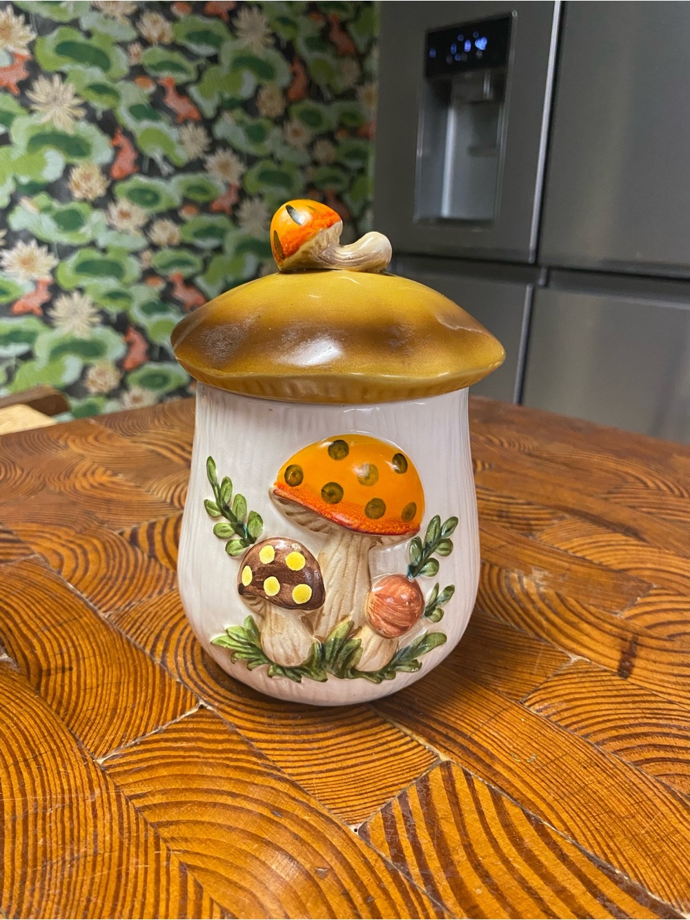 Vintage Merry Mushroom Sears 1978 Small Canister